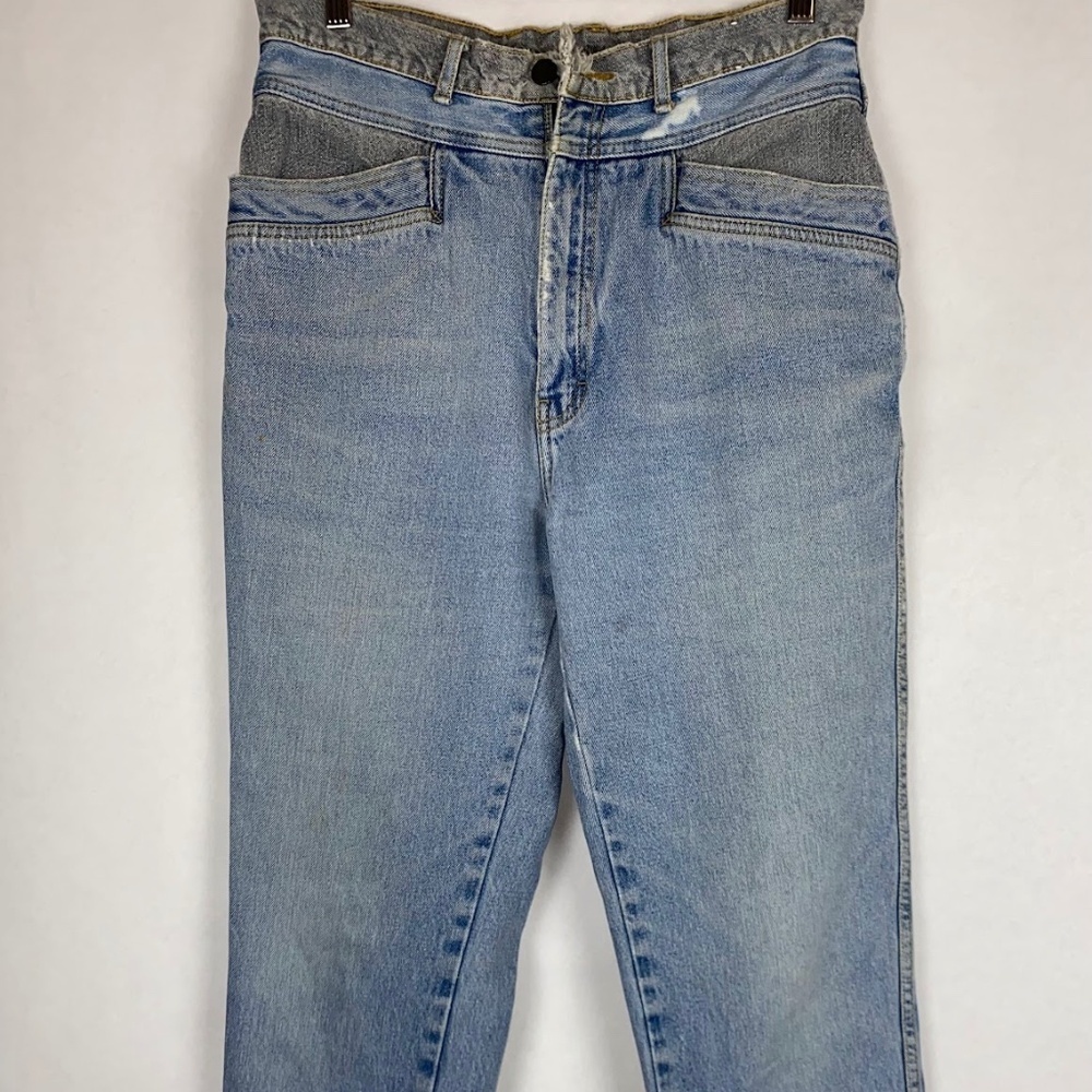 Vintage Jordache High Rise Jeans Light Blue Distressed Denim Size 16 with flaw